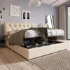 A bedroom scene with a bed featuring storage compartments. Náhled obrázku produktu
