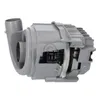 A gray dishwasher pump with a cutaway view revealing internal components. Produktbild-Vorschau