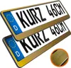 2 Stück Kennzeichenhalter kurz 46 cm Chrom gebürstet Produktbild-Vorschau 1