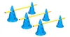 A set of blue agility training cones with yellow poles. Anteprima dell’immagine prodotto