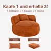 CHITA Sitzsack mit Kissen & Decke, Chenille, Sitzsack Produktbild-Vorschau 2