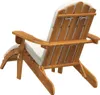 A wooden Adirondack chair with a white cushion, shown from the back. Podgląd zdjęcia produktu