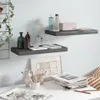 vidaXL Schweberegale 2 Stk. Hochglanz-Grau 50x23x3,8 cm MDF Produktbild-Vorschau 9