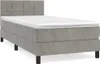 vidaXL Postel Boxspring s matrací Light Grey 90x200 cm Náhled obrázku produktu 1