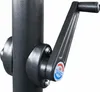 Close-up of a crank mechanism on a dark gray pole, likely for an umbrella. Produktbild-Vorschau