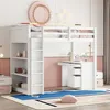 Hochbett,Kinderbett,Einzelbett(Weiß)mit Produktbild-Vorschau 3