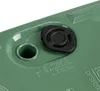 A close-up view of a green planter with a black plug and text indicating how to drain excess water. Anteprima dell’immagine prodotto