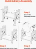 Diagrams showing the assembly steps for a firewood rack. Produktbild-Vorschau