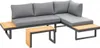 A sectional outdoor sofa set with wooden accents and a coffee table. Produktbild-Vorschau