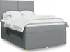 vidaXL Boxspringbett mit Matratze Hellgrau 160x200 cm Stoff Produktbild-Vorschau 2