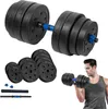 A man is lifting a dumbbell, with other dumbbell weights and a barbell shown in the background. Náhľad obrázku produktu