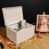 Creative Deco XXL Witte Houten Doos met Deksel Opbergdoos, Productafbeelding-voorbeeld 2