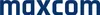 The image displays the word 'maxcom' in large, bold, dark blue letters against a white background. Produktbild-Vorschau