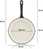 A top-down view of a frying pan with dimensions indicated by lines and text. Produktbild-Vorschau