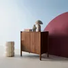 sweeek - Sideboard Holzdekor 2 Türen 80 cm - Nussbaumfarben Produktbild-Vorschau 3