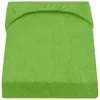 A green fitted sheet is shown from a slightly elevated angle, with the top edge folded over. Produktbild-Vorschau