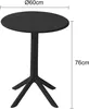 Tavolo da giardino VORTIVO Ø60 cm rotondo, nero, resistente Anteprima dell’immagine prodotto 3