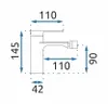 A technical drawing of a bidet faucet with dimensions indicated. Náhľad obrázku produktu