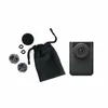 A black compact camera and its accessories are laid out on a white background. Podgląd zdjęcia produktu