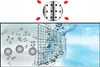 Diagram showing water filtration process with a pump component. Náhled obrázku produktu