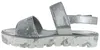 GABOR Damen Silberne Ledersandalen auf Plateau 36 Produktbild-Vorschau 3