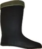 A black boot with a green trim at the top, isolated on a white background. Produktbild-Vorschau