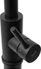A close-up shot of a black kitchen faucet handle. Produktbild-Vorschau