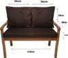 Cuscini per panchina da giardino marrone, seduta 110x50x7 + Anteprima dell’immagine prodotto 3