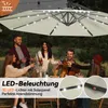 People enjoying drinks under a lit umbrella. Voir les images du produit
