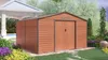 A wooden-style shed in a garden setting. Náhľad obrázku produktu