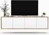A modern TV stand with a television, vase with plants, and decorative items. Náhled obrázku produktu
