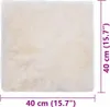 A white sheepskin cushion with size indicators. Podgląd zdjęcia produktu