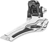 A bicycle front derailleur is shown against a white background. Produktbild-Vorschau