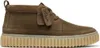 A side view of a brown Clarks Torhill LaceHi sneaker. Produktbild-Vorschau