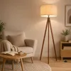 Stehlampe wohnzimmer Leselampe Stehleuchte Stativ aus Holz, Produktbild-Vorschau 1