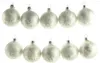 Christbaumkugeln Weiß Eislack Ø 6 cm aus Glas - 10er Set Produktbild-Vorschau 2
