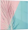 Bilder auf glas - Einteilig - Blatt Rosa Türkis - 40x40cm - Produktbild-Vorschau 1