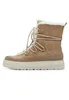 A single tan winter boot with cream-colored fur lining and laces, shown from the side against a white background. Produktbild-Vorschau