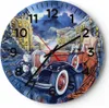 Wanduhr - Rund - Glasuhr - frau retro stil - 30x30cm - Produktbild-Vorschau 1