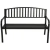 A black metal garden bench is shown against a white background. Produktbild-Vorschau