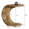 A diagram of a C-shaped side table with dimensions and weight capacity indicated. Anteprima dell’immagine prodotto