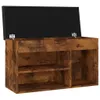 vidaXL Panca per scarpe con cuscino in rovere fumé 80x30x47 Anteprima dell’immagine prodotto 4