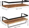Two wall shelves with dimensions shown. Náhled obrázku produktu