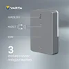 A diagram showing the back of a Varta motion sensor light, illustrating three installation options. Produktbild-Vorschau