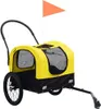 vidaXL Remorque vélo 2 en 1 pour chiens et poussette Jaune Voir les images du produit 1
