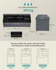 Diagrams showing dimensions of storage benches and how they relate to bed sizes. Produktbild-Vorschau