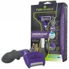 A product shot of a cat deshedding tool and its packaging. Produktbild-Vorschau
