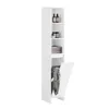 SoBuy BZR158-W Hochschrank Badschrank mit Wäschesack Produktbild-Vorschau 1