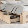 vidaXL Bettrahmen mit Kopfteil Braun 200 x 200 cm Massives Produktbild-Vorschau 4