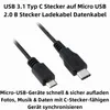 R19 USB-C auf Micro-USB 2.0 Daten- & Ladekabel – USB 3.1 Produktbild-Vorschau 2